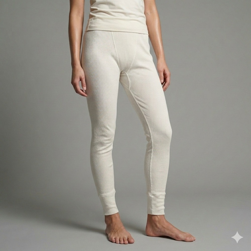 Skims Cotton Rib Leggings Bone Off‎ White High Rise Ribbed Thermal Leggings M